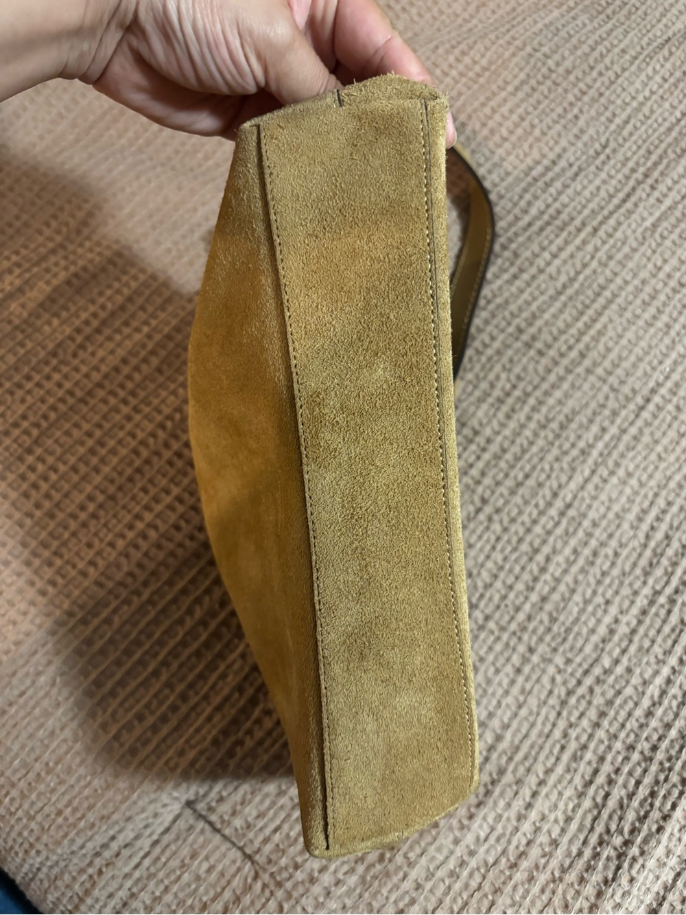 Coach Olive Green Suede Shoulder Bag - Picture 3 of 7